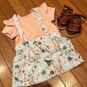 Adorable summer safari wonder nation outfit+sandals 6-9m